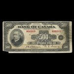 Canada, Banque du Canada, 500 dollars : 1935