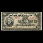 Canada, Banque du Canada, 500 dollars : 1935