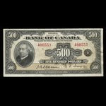 Canada, Banque du Canada, 500 dollars : 1935