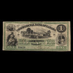 Canada, Commercial Bank of Canada, 1 dollar : 2 janvier 1860