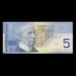 Canada, Banque du Canada, 5 dollars : 2002