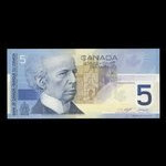 Canada, Banque du Canada, 5 dollars : 2002