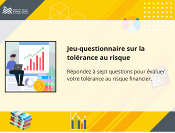 Capture d'écran montrant un questionnaire à choix multiples en ligne avec des images financières.